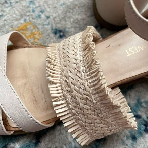 Nine West Vernell creme leather sandals ankle strap 7.5 - Picture 6 of 6